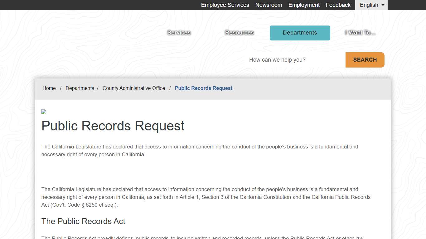 Public Records Request - County of Fresno